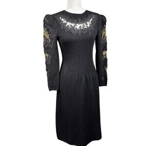 80s vintage Pat Sandler‎ for Wellmore knit, lace illusion, Dynasty, Gothic, Glam